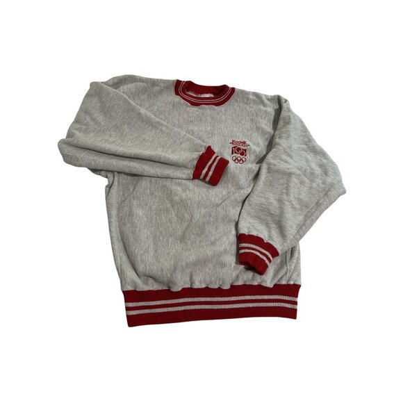 Vintage Olympics Kodak Champion Reverse Weave Sweatshirt in Grey Red